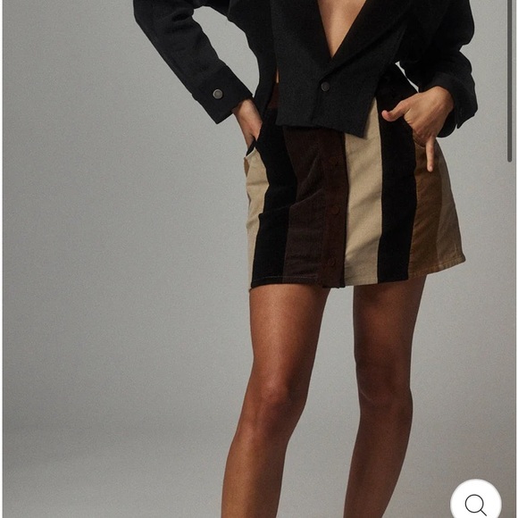 E.L.V. Denim CORDUROY STRIPE MINI SKIRT UK 14 US 10 - Picture 10 of 11